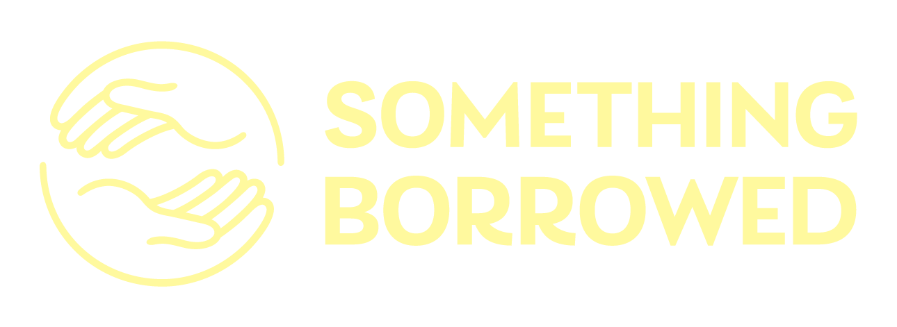 Something Borrowed Logo and text in yellow